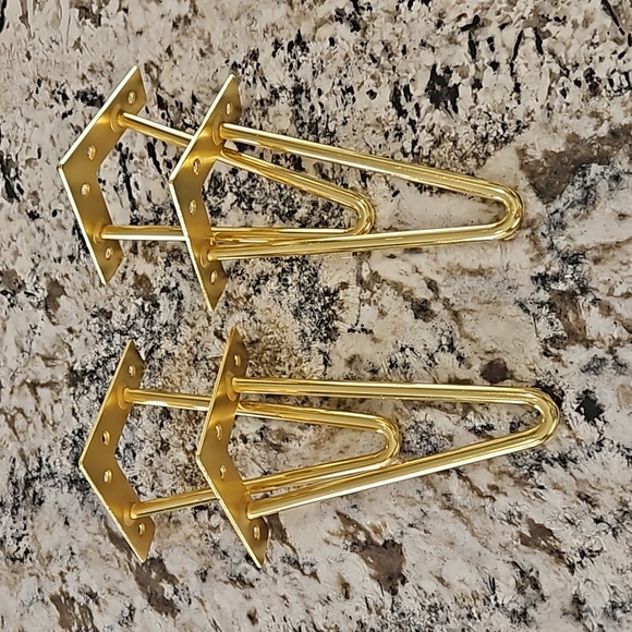 8" gold hairpin furniture legs,  NWOT (set of 4) - Picture 1 of 3